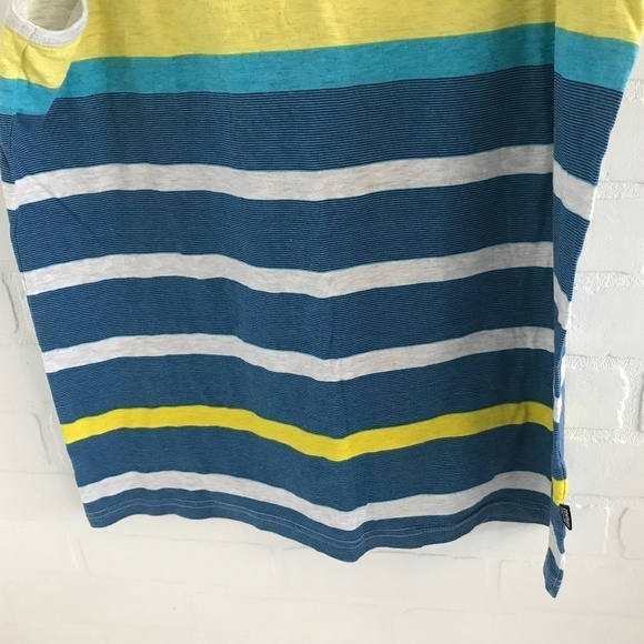 Company 81 Men’s Tank Top Stripes Beach Blue Neon Yellow Size XL - Picture 2 of 4